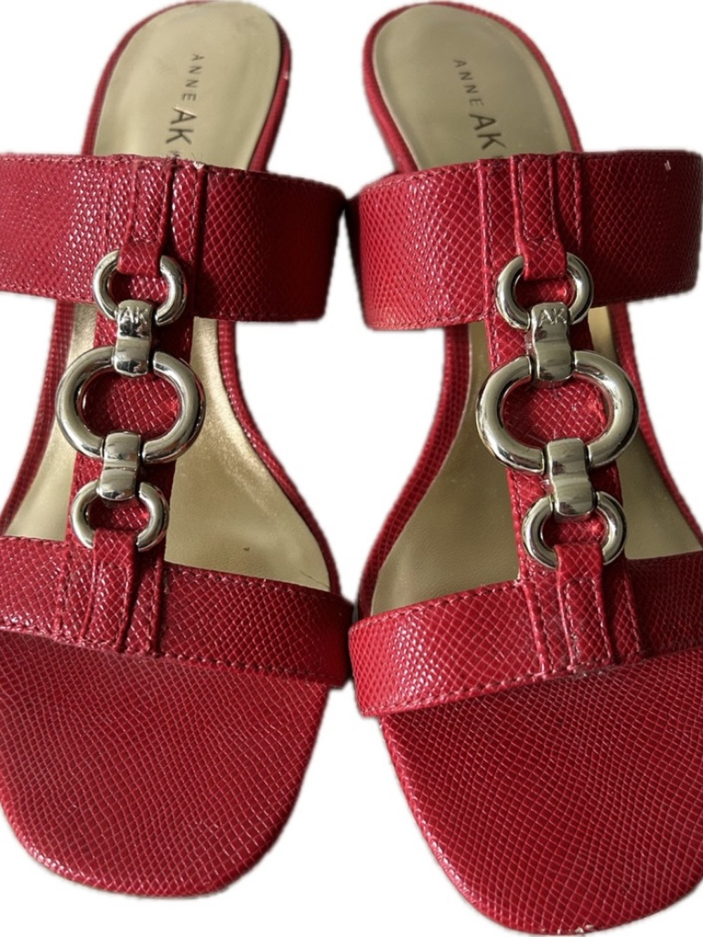 Red slide sandals
